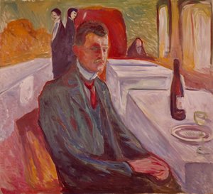 Autoportrét s vínem (malba) od Edvard Munch