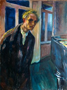 Autoportrét aneb Man Walking Night Painting od Edvarda Muncha (1863-1944) 1923-1924 Sun. 89,5 x 67,5 cm Oslo, Munchovo muzeum městských uměleckých sbírek (Musee Munch) od Edvard Munch