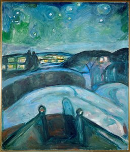 Hvězdná noc, Ekely (malba na plátně) od Edvard Munch