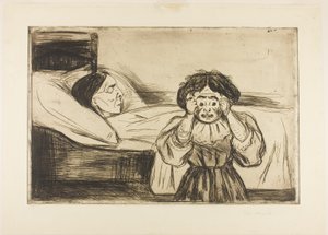 Mrtvá matka a její dítě od Edvard Munch