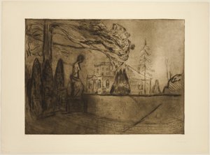 Zahrada v noci od Edvard Munch