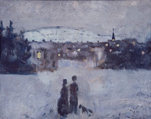 Zimní krajina za soumraku od Edvard Munch