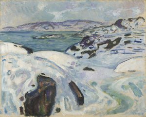 Zima na fjordu od Edvard Munch