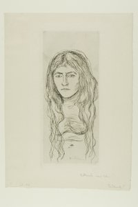 Žena s dlouhými vlasy od Edvard Munch