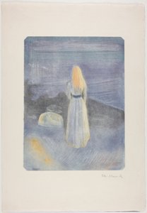 Mladá žena na pláži od Edvard Munch