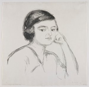 Mladá žena s rukou na tváři od Edvard Munch