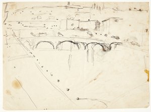 Pohled z okna na Lungarno přes řeku směrem k Santo Spirito a kopcům San Miniato, Florencie od Edvard Weie