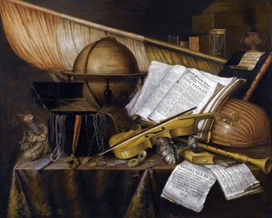 Vanitas Still Life - Peinture par Edwaert Collier (1642-1708) od Edwaert Colyer or Collier