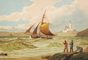 Projíždějící Whitby (barevná litografie)