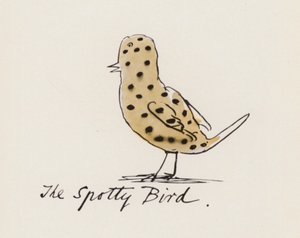 Edward Lear, The Bird Book: The Spotty Bird (barevné lito)