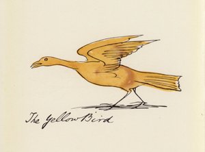 Edward Lear, Kniha o ptácích: Žlutý pták (barevné lito)