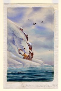Cape Wadsworth, Coulman Island (wc na papíře) od Edward Adrian Wilson