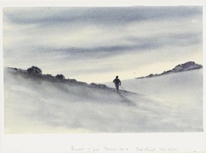 Západ slunce, 19 hodin, 30. března 11, Hut Point, sjezdovka, 1911 od Edward Adrian Wilson