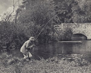 Pod mostem Leverton (čb fotografie) od Edward Alfred Barton