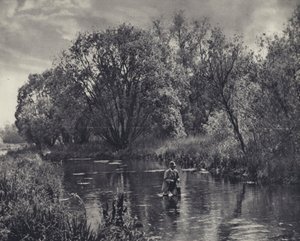 Na zkušebním přítoku (čb fotografie) od Edward Alfred Barton