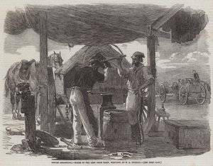 Před Sebastopolem, Forge of the Left Siege Train od Edward Angelo Goodall