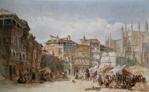 Segovia, Španělsko (akvarel na papíře)