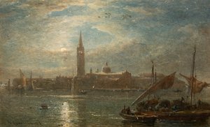 Svatý Jiří za svitu měsíce, Benátky (akvarel) od Edward Angelo Goodall