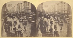 Broadway za deštivého dne, 1859.