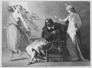 John Milton, The Pensive (rytina)