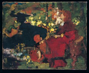 Bazén v lese od Edward Atkinson Hornel