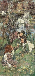 Dívky a labutě od Edward Atkinson Hornel