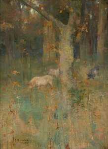 Prasata v lese od Edward Atkinson Hornel