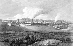 Pohled na Bristol z Pile Hill, rytý Heath, hospoda. od Johna Agga, 1809 od Edward Bird