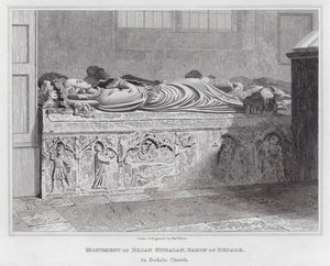 Památník Briana Fitzalan, baron z Bedale, v Bedale Church (rytina) od Edward Blore