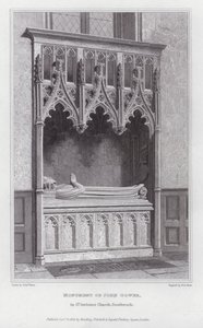 Památník Johna Gowera, v kostele St Saviors, Southwark (rytina) od Edward Blore