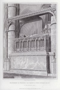 Památník Philippy, královny krále Edwarda III., ve Westminsterském opatství (rytina) od Edward Blore