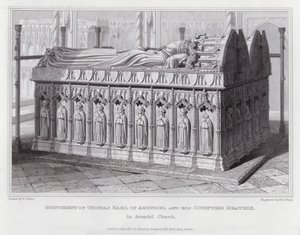 Památník Thomase hraběte z Arundelu a jeho hraběnky Beatrix, v Arundel Church (rytina) od Edward Blore