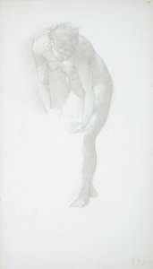 Ohýbající se nahá žena od Edward Burne-Jones