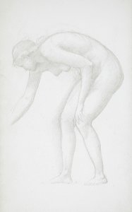 Ohýbající se nahá žena od Edward Burne-Jones