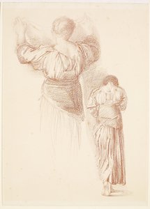 Female - Drapery Studies, Studie ženského závěsu při pohledu zezadu