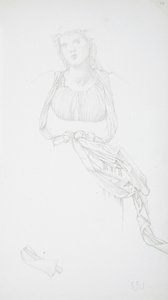 Studie ženského trupu a drapérie od Edward Burne-Jones