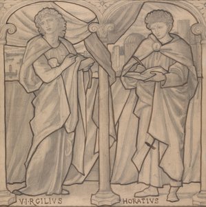 Přípravný návrh pro okno z barevného skla, Virgil a Horace od Edward Burne-Jones