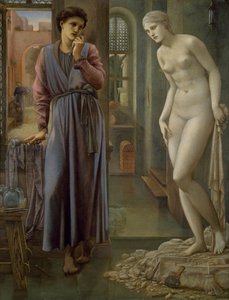 Pygmalion a obraz - Ruka se zdržuje od Edward Burne Jones