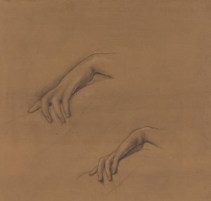 Studie pro ruku v ohni božství od Edward Burne-Jones