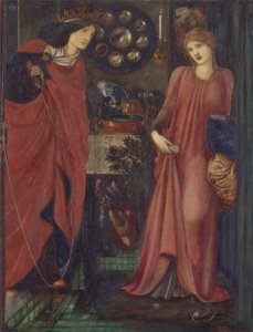 Slušná Rosamunda a královna Eleanor od Edward Burne Jones