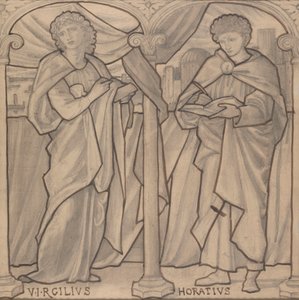 Přípravný návrh pro okno z barevného skla, Virgil a Horace od Edward Burne Jones
