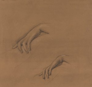 Studie pro ruku v ohni božství od Edward Burne Jones