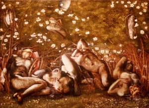 Studie k filmu "Spící rytíři od Edward Burne Jones
