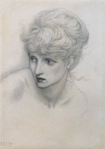 Studie dívčí hlavy (viz také 198345) od Edward Burne Jones