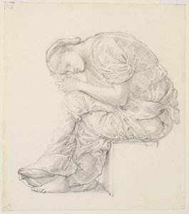 Lament - studie pro postavu napravo od Edward Burne Jones