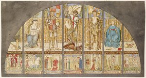 Války růží - Edward IV, Henry VI, St George with Allegory od Edward Burne Jones
