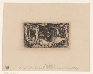 Venkovský život Ideální pastorační život od Edward Calvert (signed by artist)