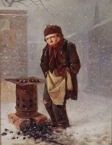 Prodejce kaštanů (olej)