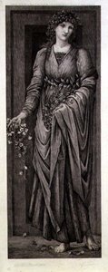 Flora, vyryl Eugene Gaujean (1850-1900) hospoda. od Thomas Agnew & Sons od Edward Coley (after) Burne Jones