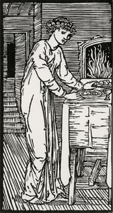 Psychika u stolu od Edward Coley (after) Burne Jones